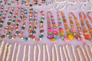 Margarita also known as Pearl Island.
The sale of handicrafts to tourists includes typical objects as well as pieces made with coral, and many pearls!
