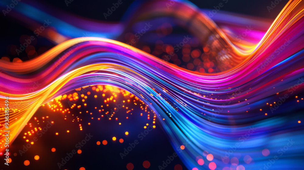 Poster a colorful, multi-colored light show with many different colors. the lights are arranged in a way th