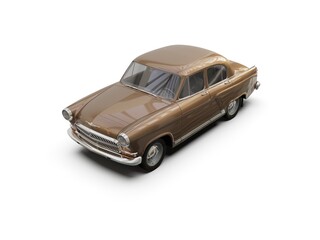 Old School Vintage Old-fashioned Classic Car Isolated on White Background