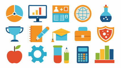 set of icons of education
