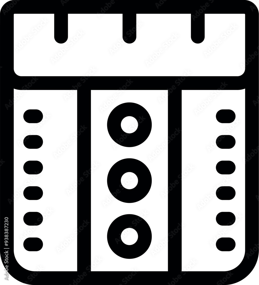 Poster simple vector illustration representing a server rack, perfect for tech related projects