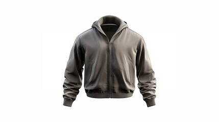 3D rendering and illustration of a windrunner jacket mockup in front view isolated on a white background