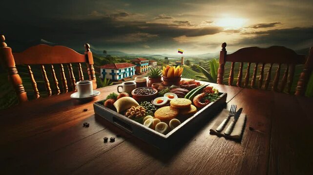 Experience an authentic Colombian breakfast with traditional dishes like arepas and coffee, set against the scenic backdrop of Colombia&rsquo;s lush countryside. A true celebration of Colombian culture and 