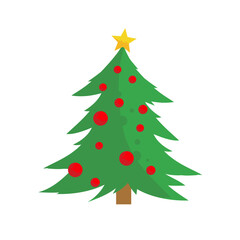 Green Christmas tree - vector illustration