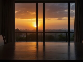 sunset over the mountains