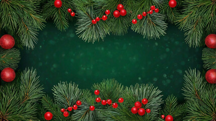 Close-up of a young spruce branch. Spruce or pine Christmas and New Year festive green background