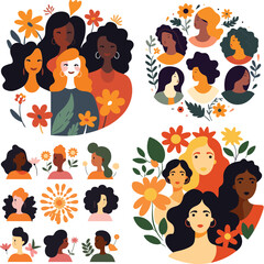 woman vector illustration international girl day female background banner card design poster feminism character concept holiday flat celebration right cartoon 