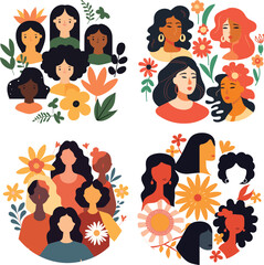 woman vector illustration international person girl day background banner card poster feminism happy character concept holiday flat celebration right cartoon march