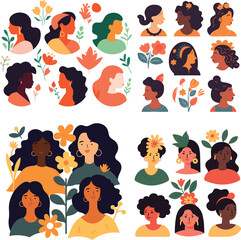 woman vector illustration international person girl day female background card design poster happy character concept holiday flat celebration cartoon march