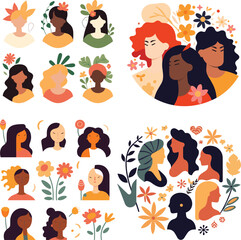 woman vector illustration international person girl day female banner card design poster feminism happy character concept holiday flat celebration right cartoon march