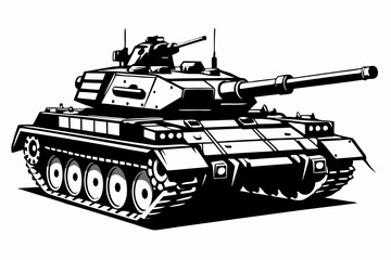 Military tank silhouette vector Illustration