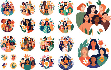 woman vector illustration international person girl day female background banner card design poster feminism happy character holiday flat celebration cartoon march