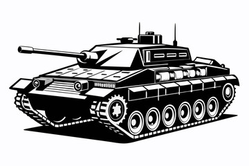 Military tank silhouette vector Illustration