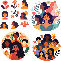 woman vector illustration international person girl day female background banner card design poster feminism happy character holiday flat celebration right cartoon march