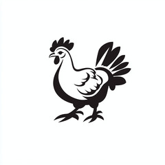 Fototapeta premium simple black rooster logo silhouette, isolated on white background