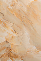 Art oil, acrylic smear blot painting stucco wall. Abstract gold, beige, white stain brushstroke modeling clay relief grain texture background.