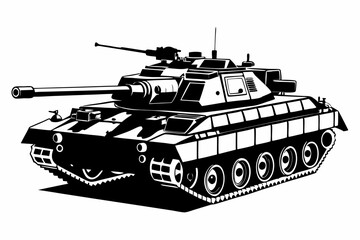 Military tank silhouette vector Illustration