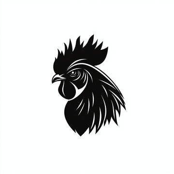 recommend clip art: Minimalist monochrome logo of a rooster's comb and beak, isolated on white background