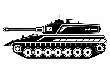 Military tank silhouette vector Illustration