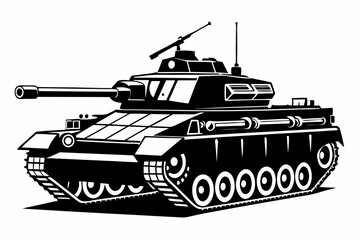 Military tank silhouette vector Illustration