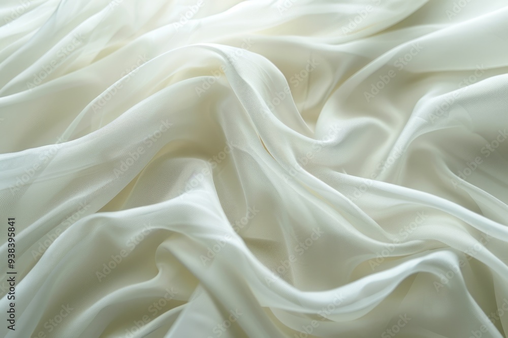 Poster high-quality image of a white fabric texture, suitable for various design and photography projects
