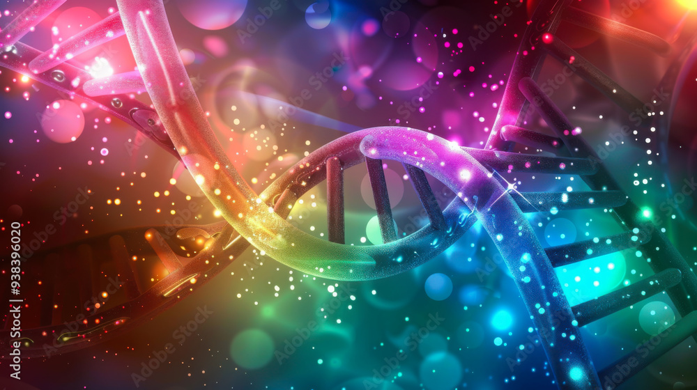 Poster abstract background of dna helix structure. concept of science, genetics.