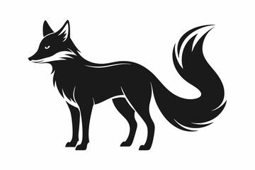 Fox black silhouette vector illustration