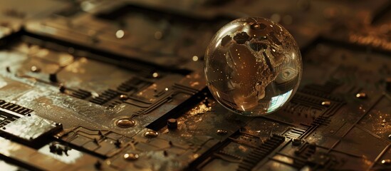 The Glass Globe Lays On Iron Circuits