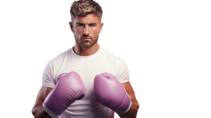 A Boxer Posing with Boxing Gloves