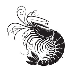 shrimp silhouette vector