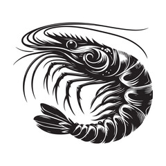 shrimp silhouette vector