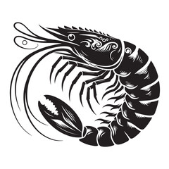 Obraz premium shrimp silhouette vector
