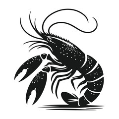 shrimp silhouette vector