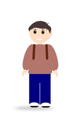 Smiling boy isolated on white background. Smiling school kid on white background