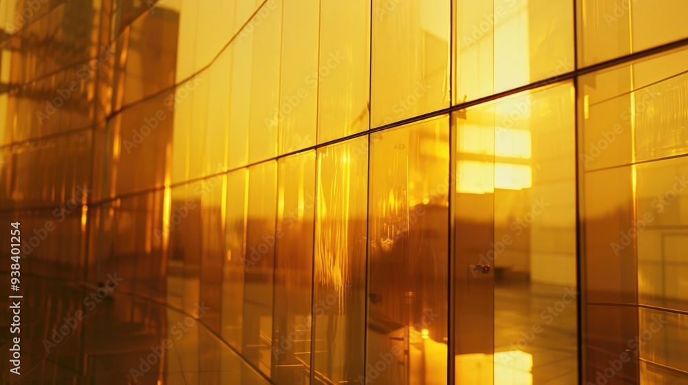 Poster Segment of a glass partition showcasing reflections in a constructivist design.