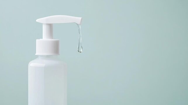 Cleansing gel being dispensed from a bottle, skincare, hydrating wash