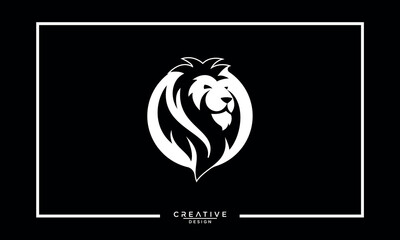 vector lion head logo design