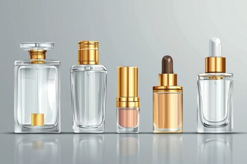 Naklejka premium Luxurious cosmetic packaging bottles created with generative AI