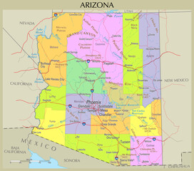 Map of Arizona, United States