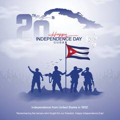 Happy Independence Day of Cuba social media post free template