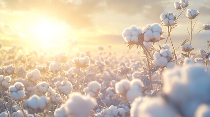 Cotton Field at Sunset