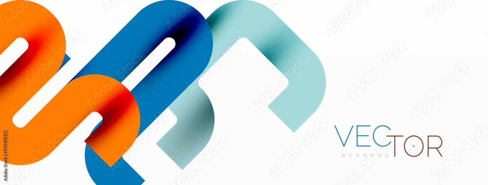 Aufkleber wave lines minimal abstract background