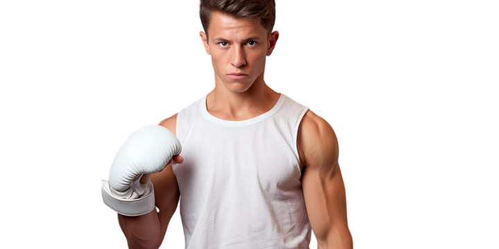 A Boxer Posing with Boxing Gloves