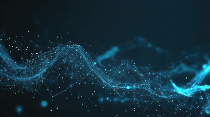 Abstract Blue Digital Wave