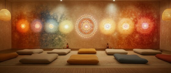 Ananda Chakras Meditation Room Hinduism Religion Spiritual Symbol