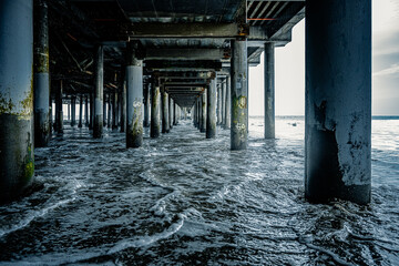 Supporting pillars of the Santa Monica Pier.
