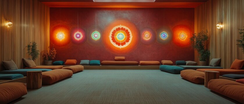 Ananda Chakras Meditation Room Hinduism Religion Spiritual Symbol