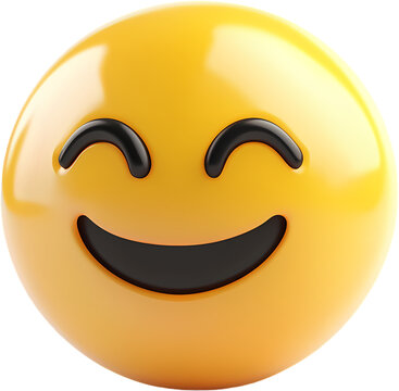 Naklejki 3D icon of happy emoji clip art