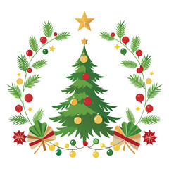 vector christmas tree border