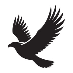 Flying Eagle Silhouette Illustration, Bird logo vector silhouette